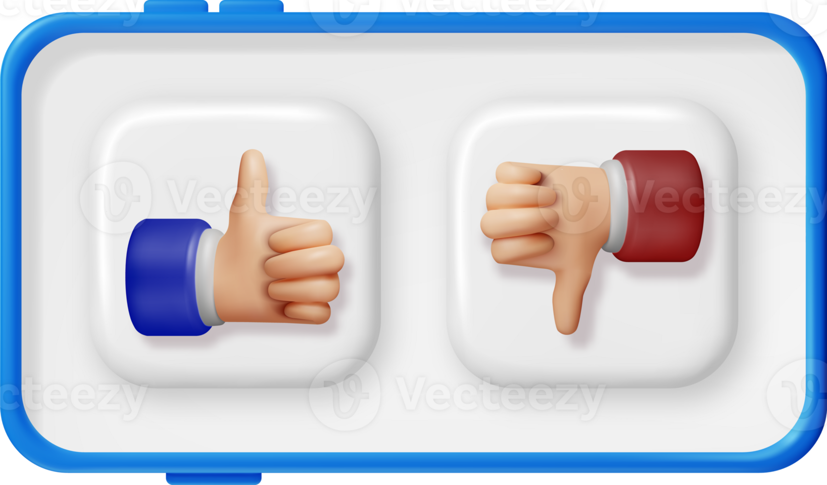 3D Thumbs Up and Thumbs Down Gestures in Phone png