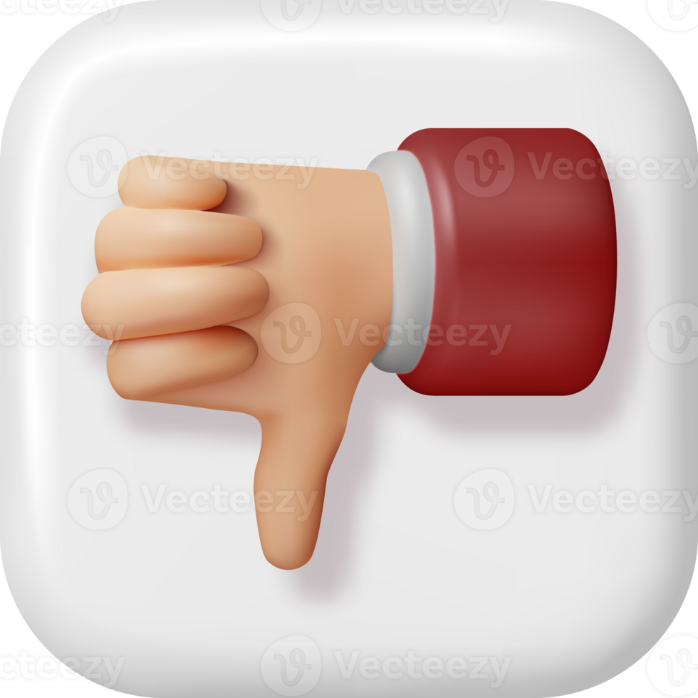 3D Thumbs Down Hand Gesture png