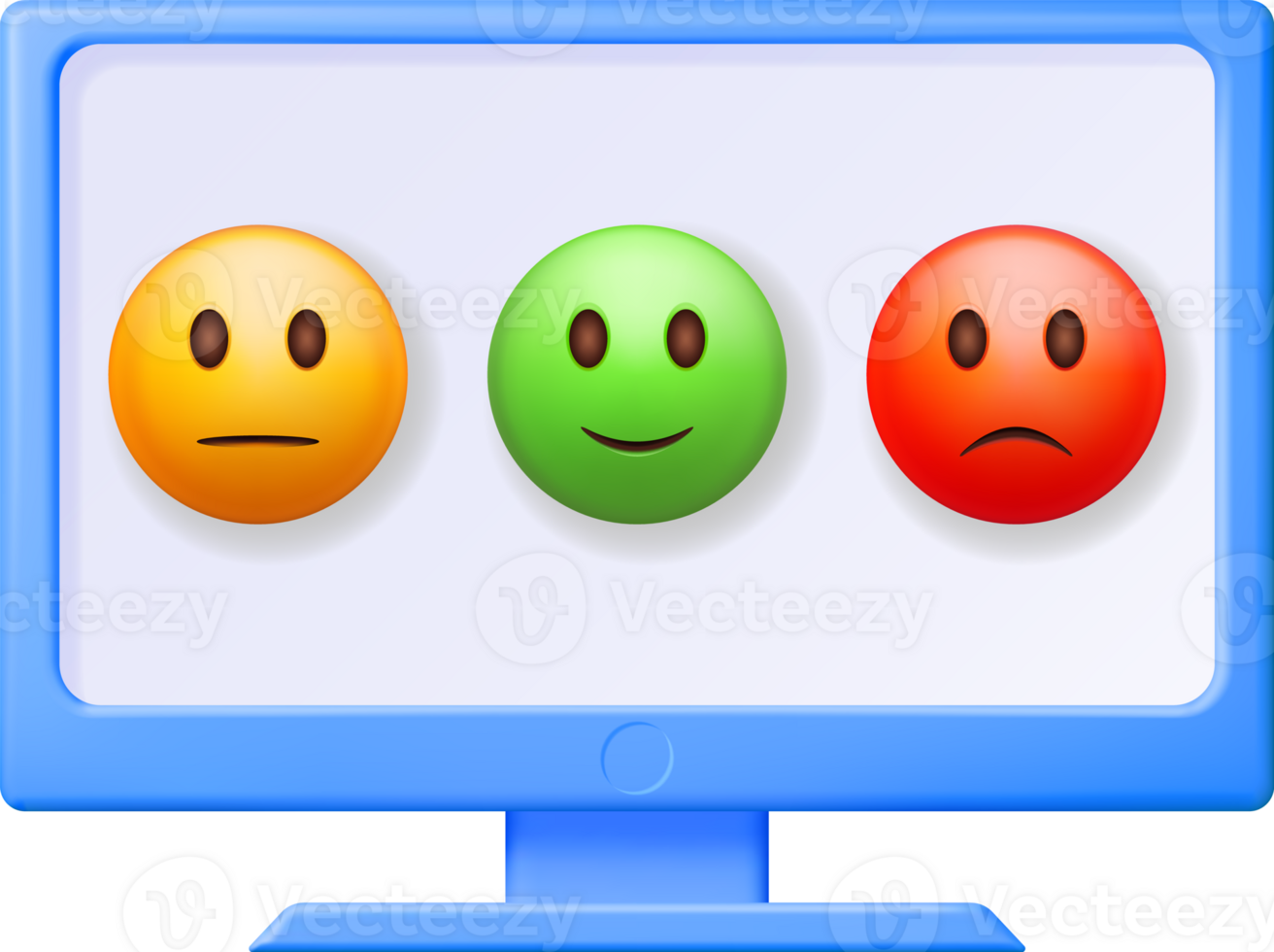 3D Customer Rating Smile Emoticons in Computer png