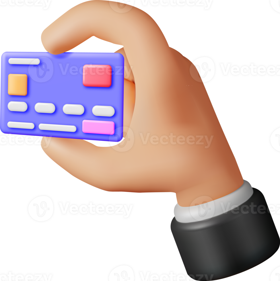 3D Bank Card in Hand png