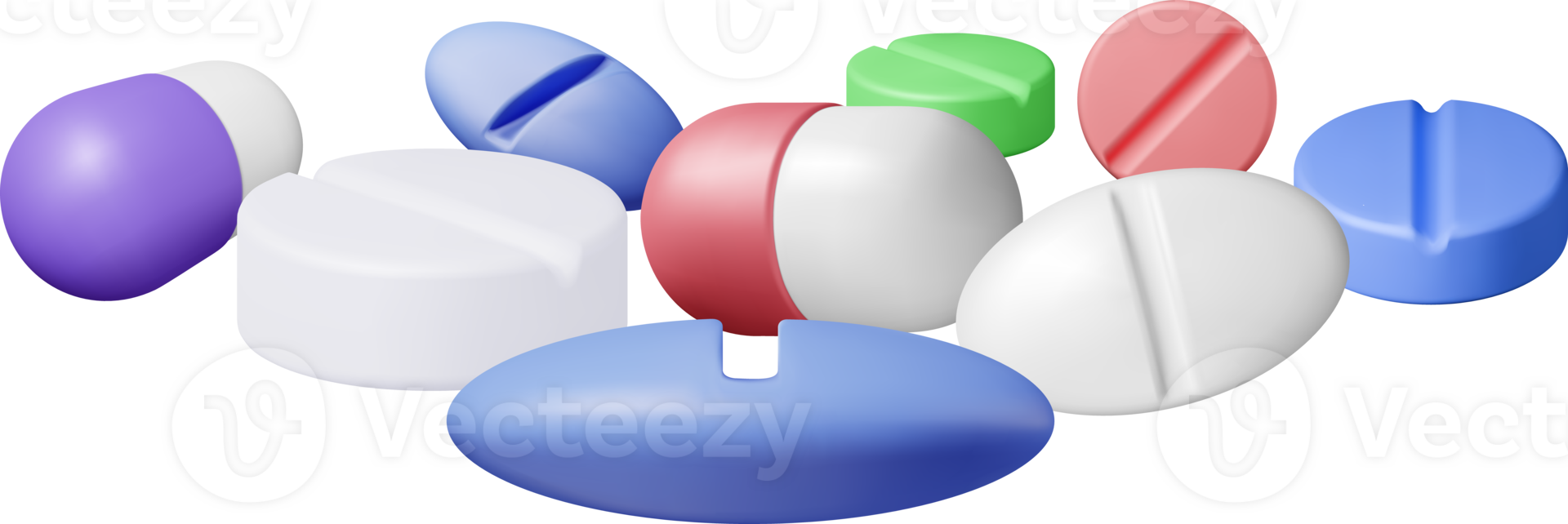 3D Classic Capsule Pill and Tablet Collection png