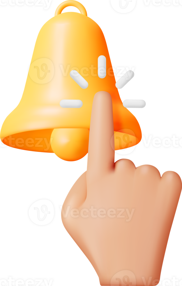 3D Finger Click the Bell Subscribe png