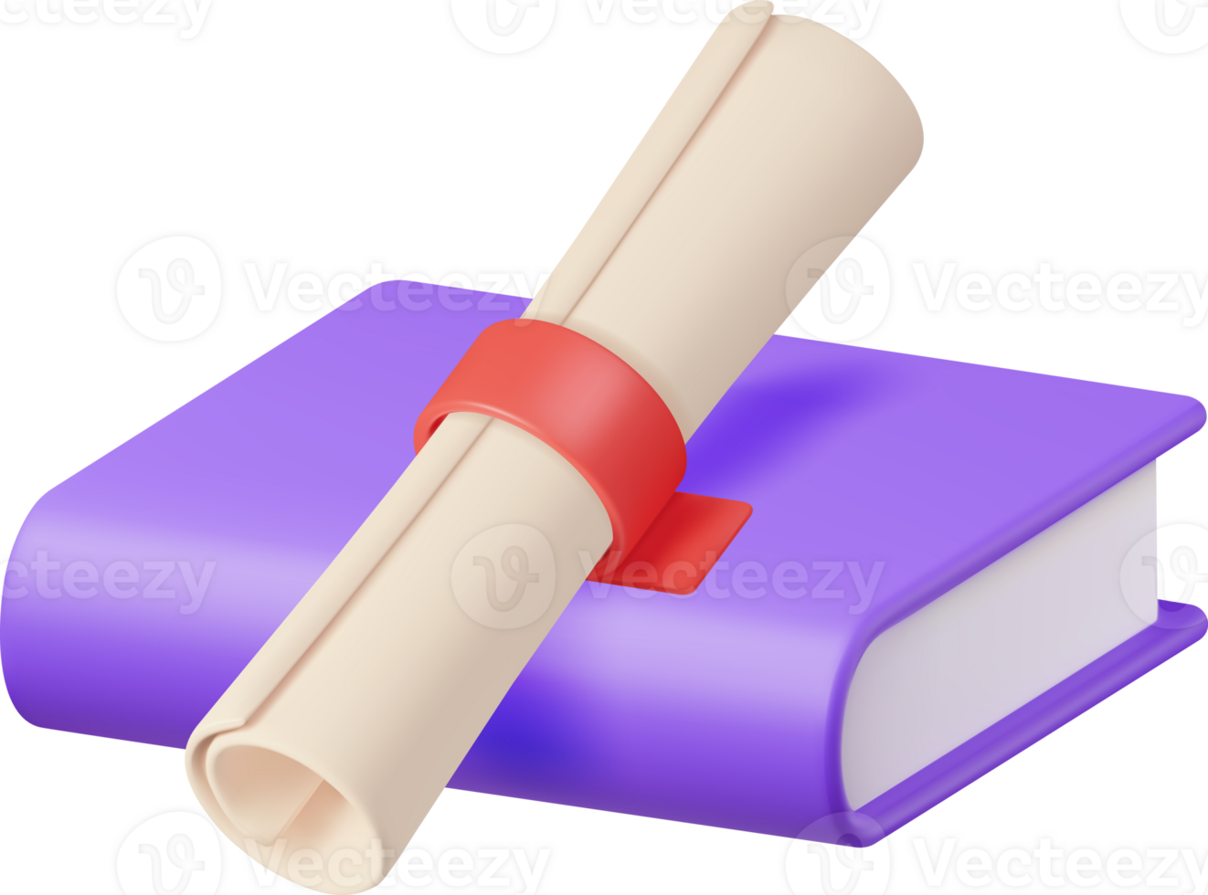 3D Graduation Diploma and Book png
