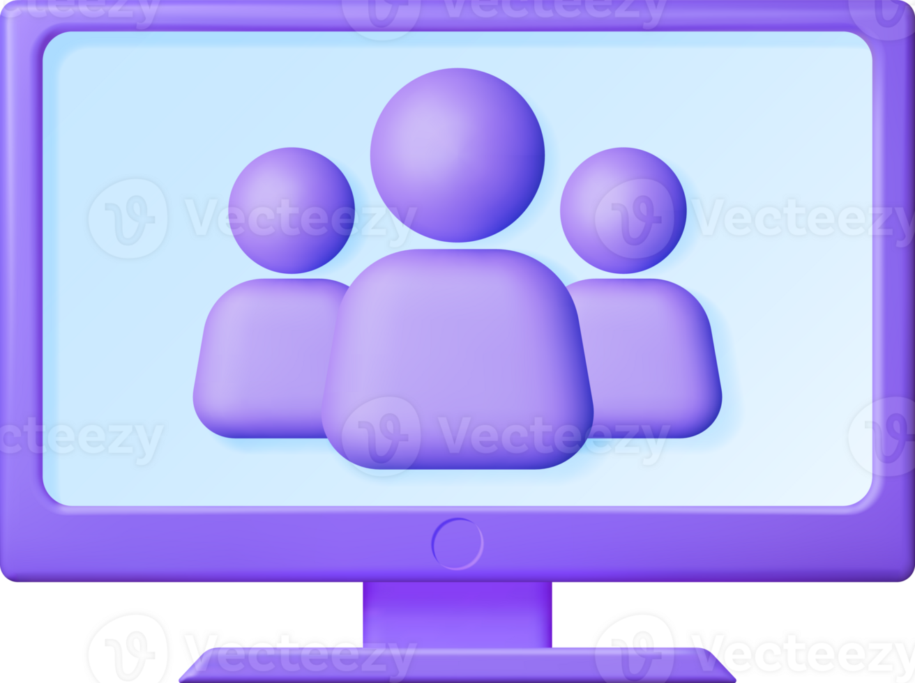 3D Simple Group User Icon in Computer png