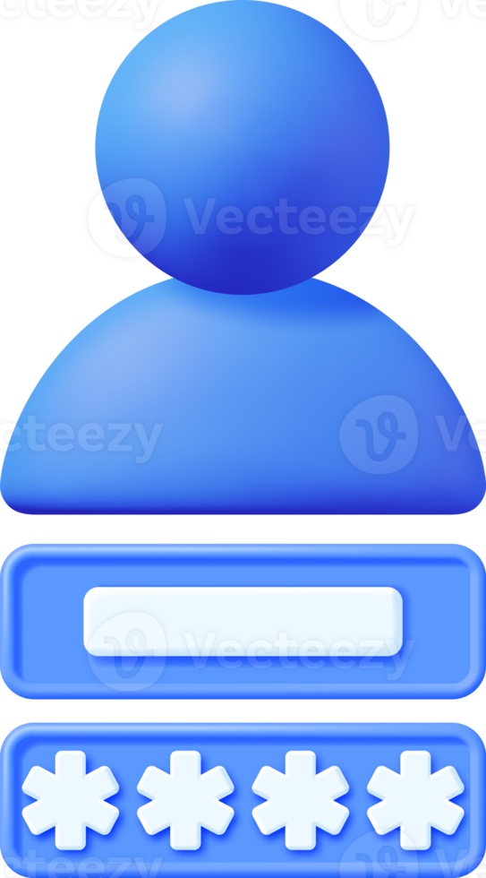 3D User Login Form Page png