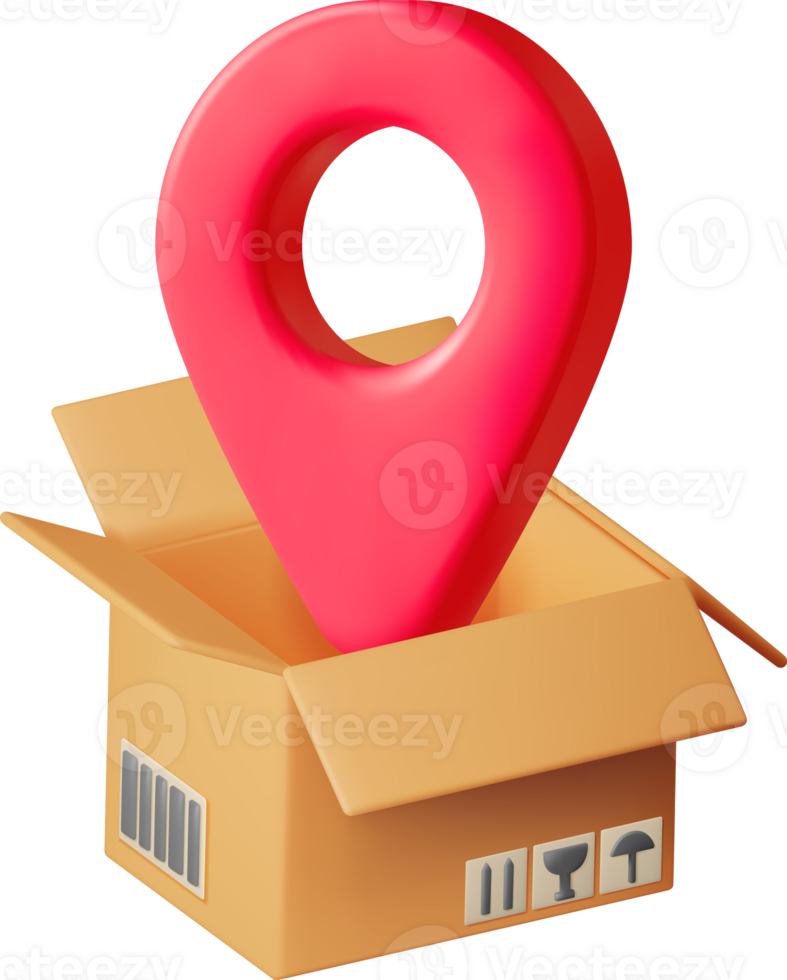 3D Carton Packaging Box with Location Pin png