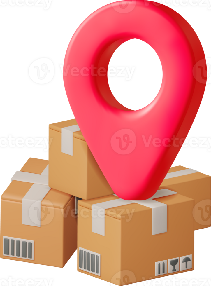 3D Carton Packaging Box with Location Pin png