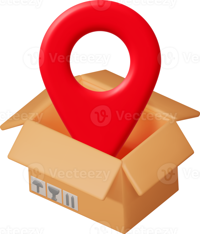3D Carton Packaging Box with Location Pin png