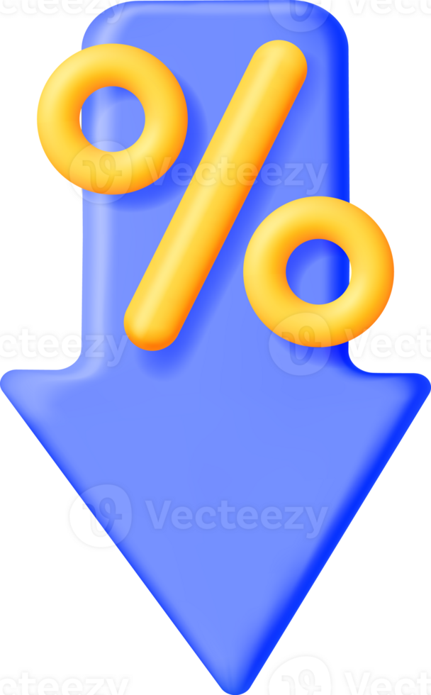 3d Arrow Up and Down with Percentage Symbol png