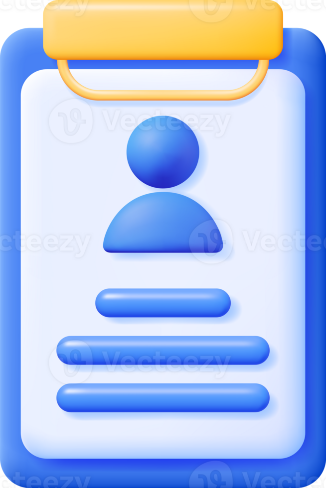 3D Job Application in Clipboard png