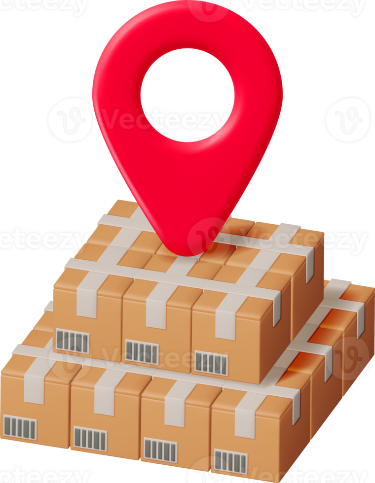 3D Carton Packaging Box with Location Pin png