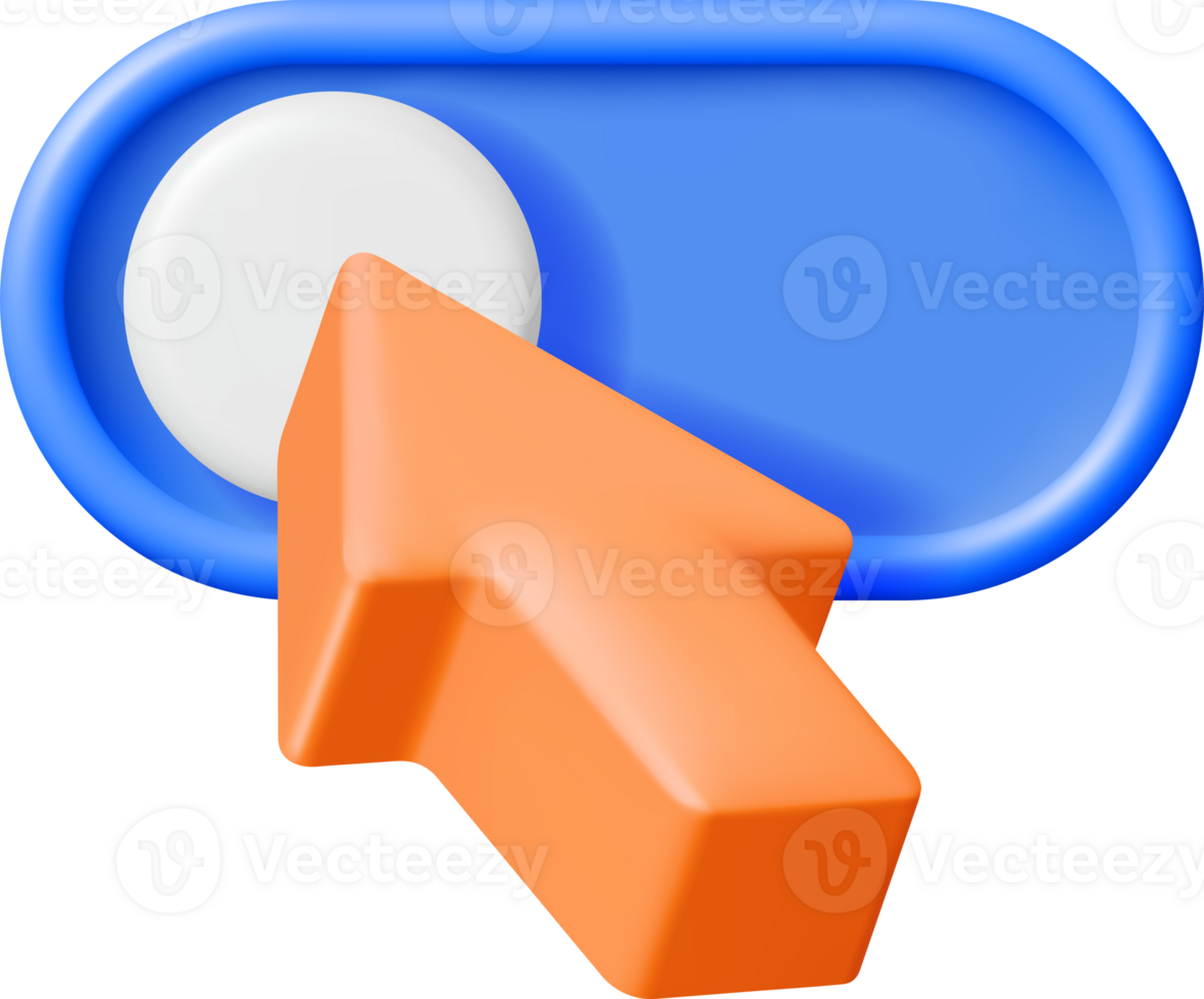 3d rato cursor e interruptor botão png