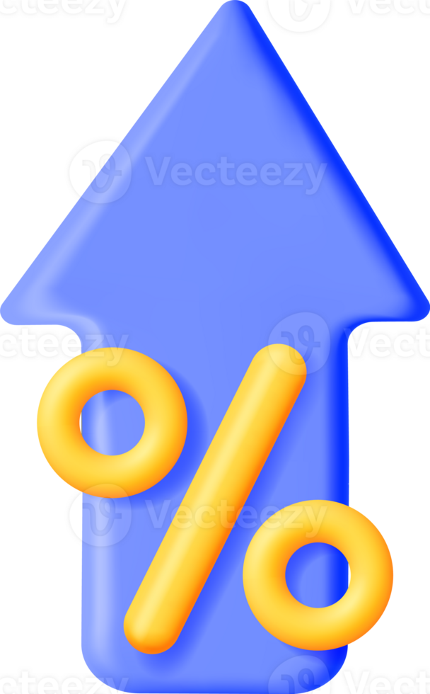 3d Arrow Up and Down with Percentage Symbol png