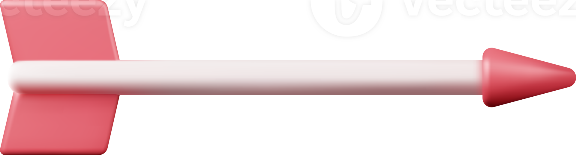 3D Bows Arrow with Red Tip png