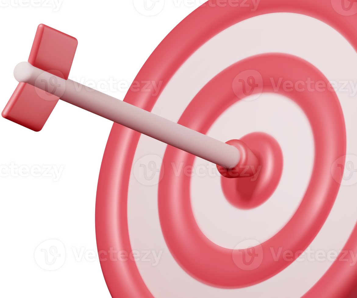 3D Target with Arrow in Center Icon png