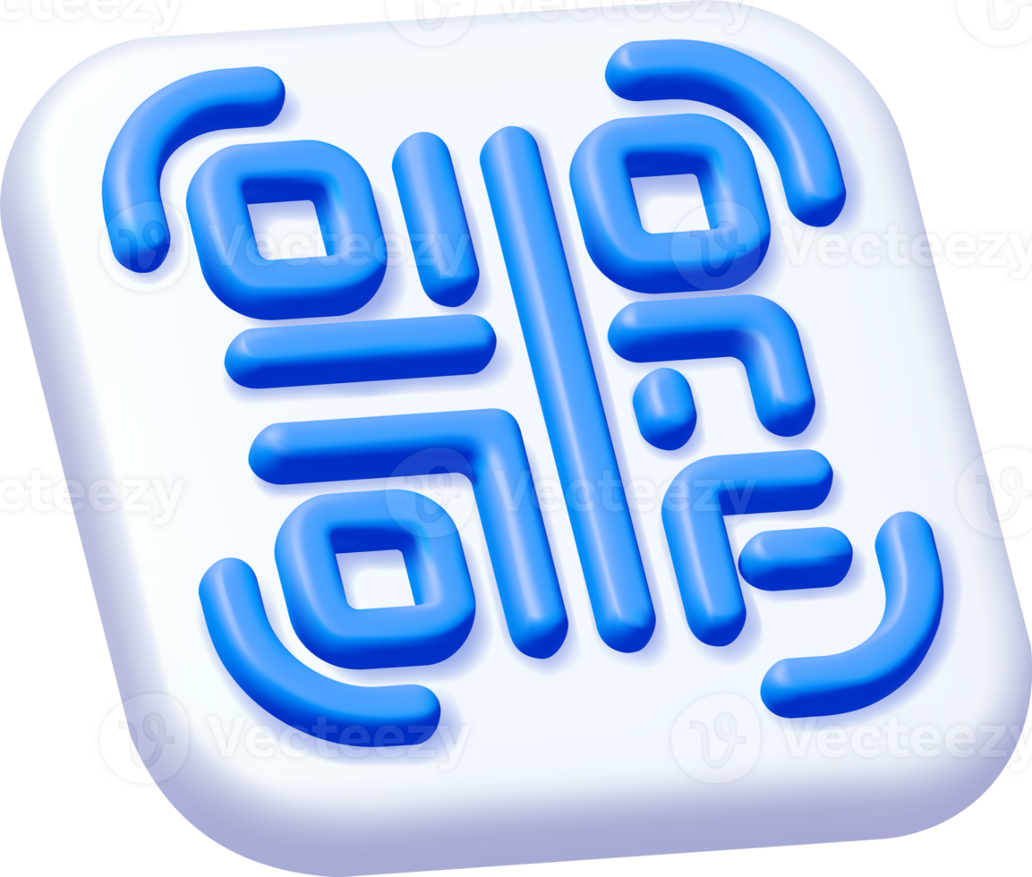 3d QR Code Icon png