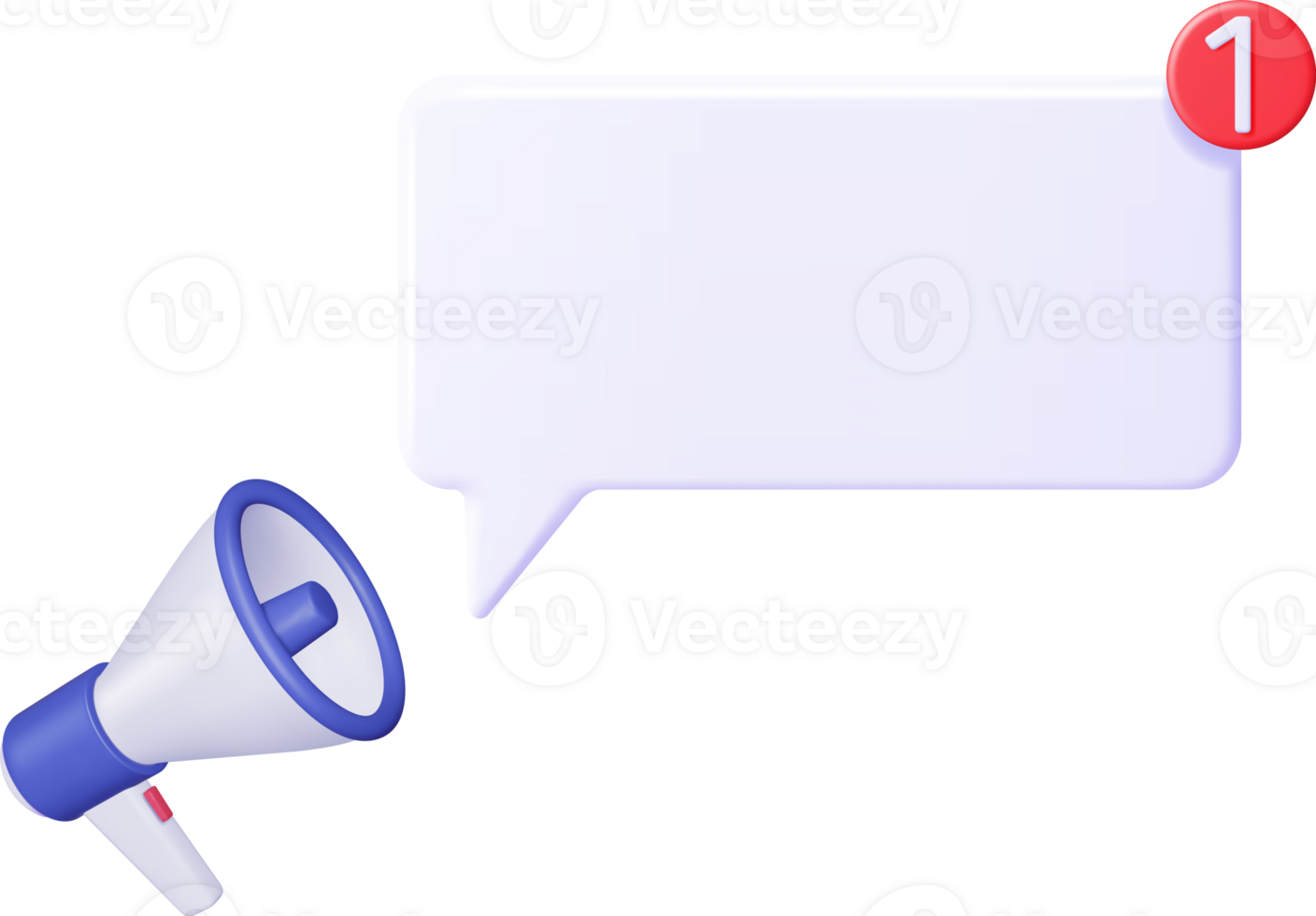 3D Megaphone with Blank Bubble Chat png