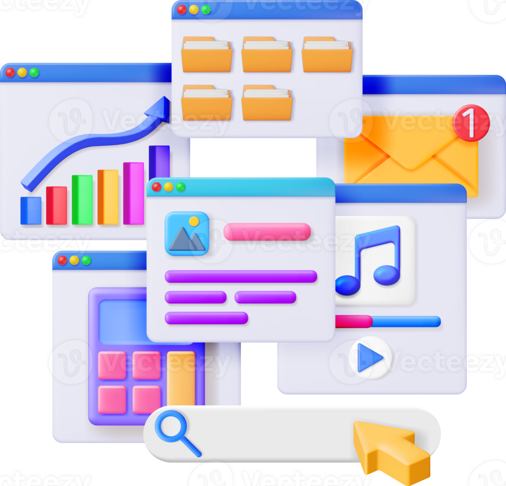 3D Application Windows Interface png