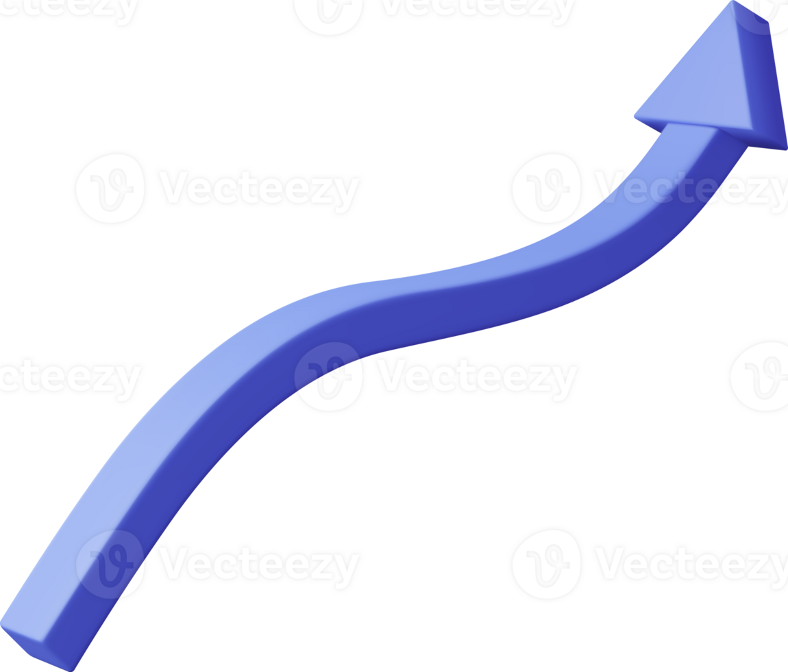 3D Growing Blue Arrow 35712129 PNG