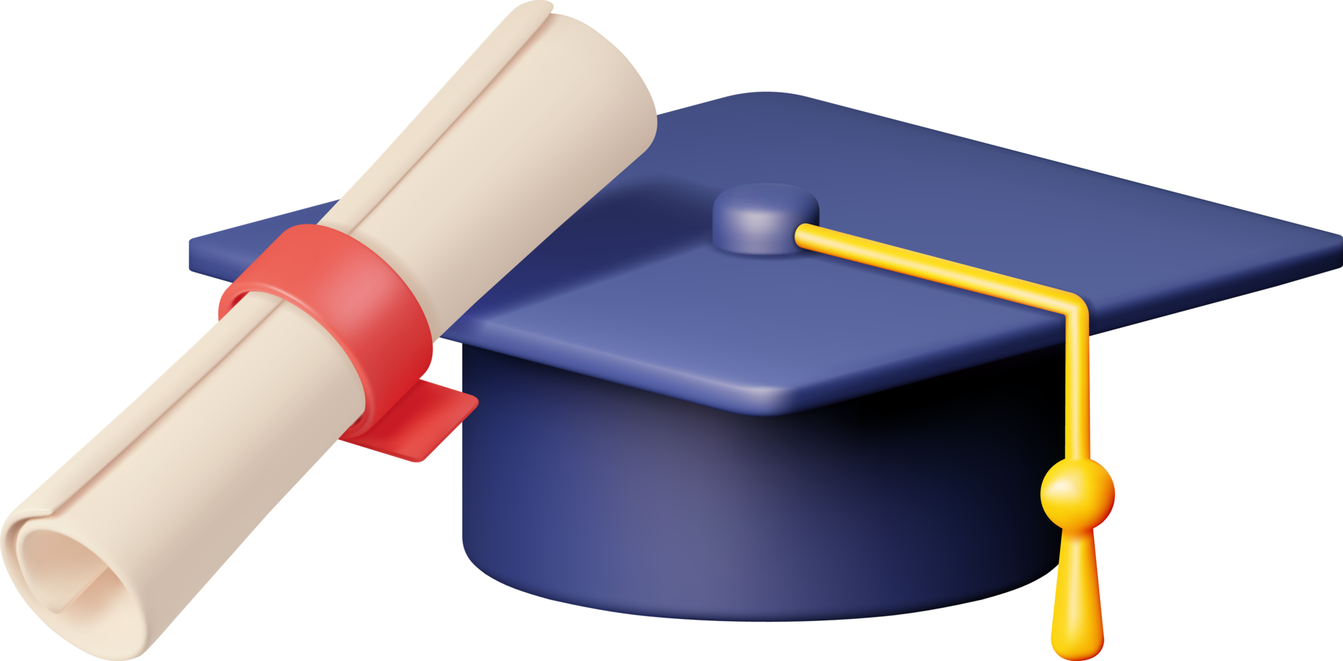 3D Certificate with Stamp and Graduation Cap 35712142 PNG
