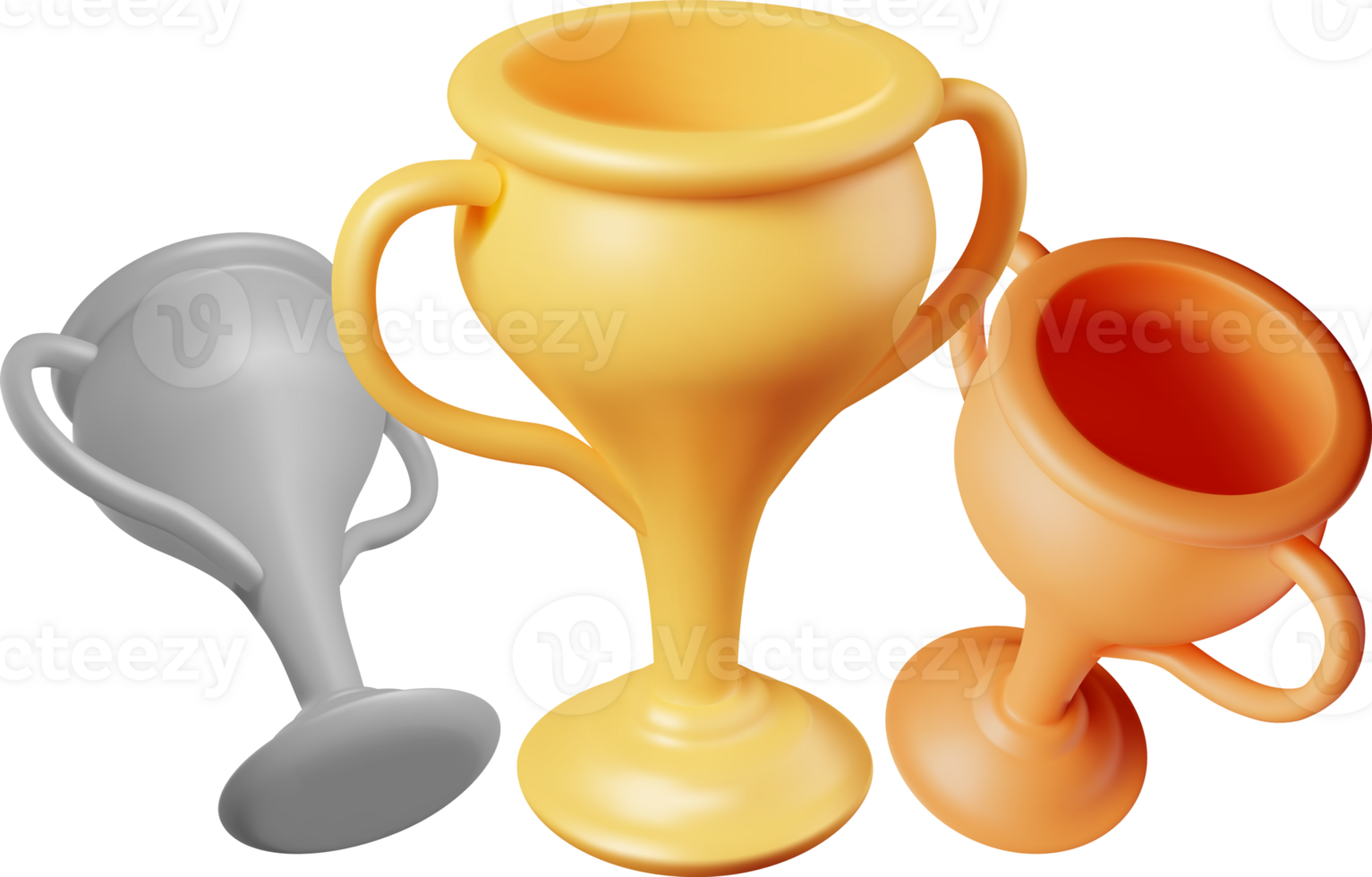 3D Gold, Silver and Bronze Champion Trophy. png