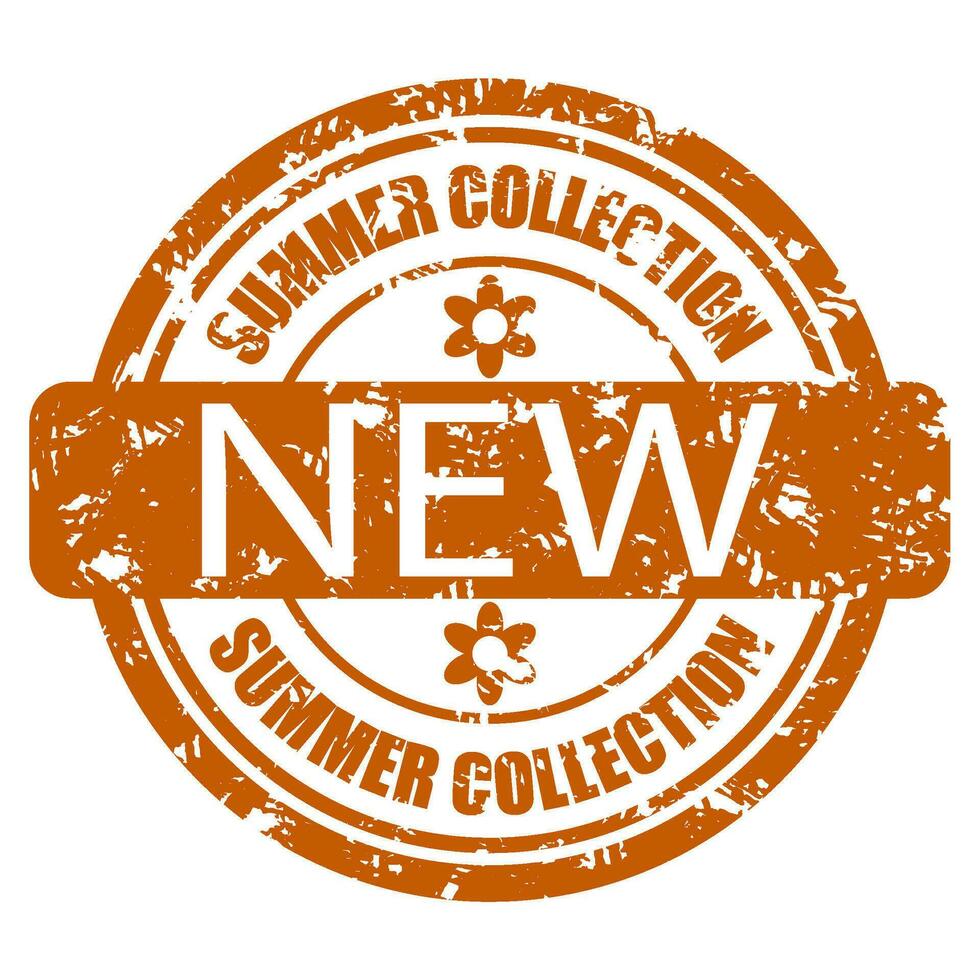 nuevo verano colección sello sello para promoción en tienda minorista y almacenar. centro comercial publicidad para comienzo rebaja estación. vector ilustración