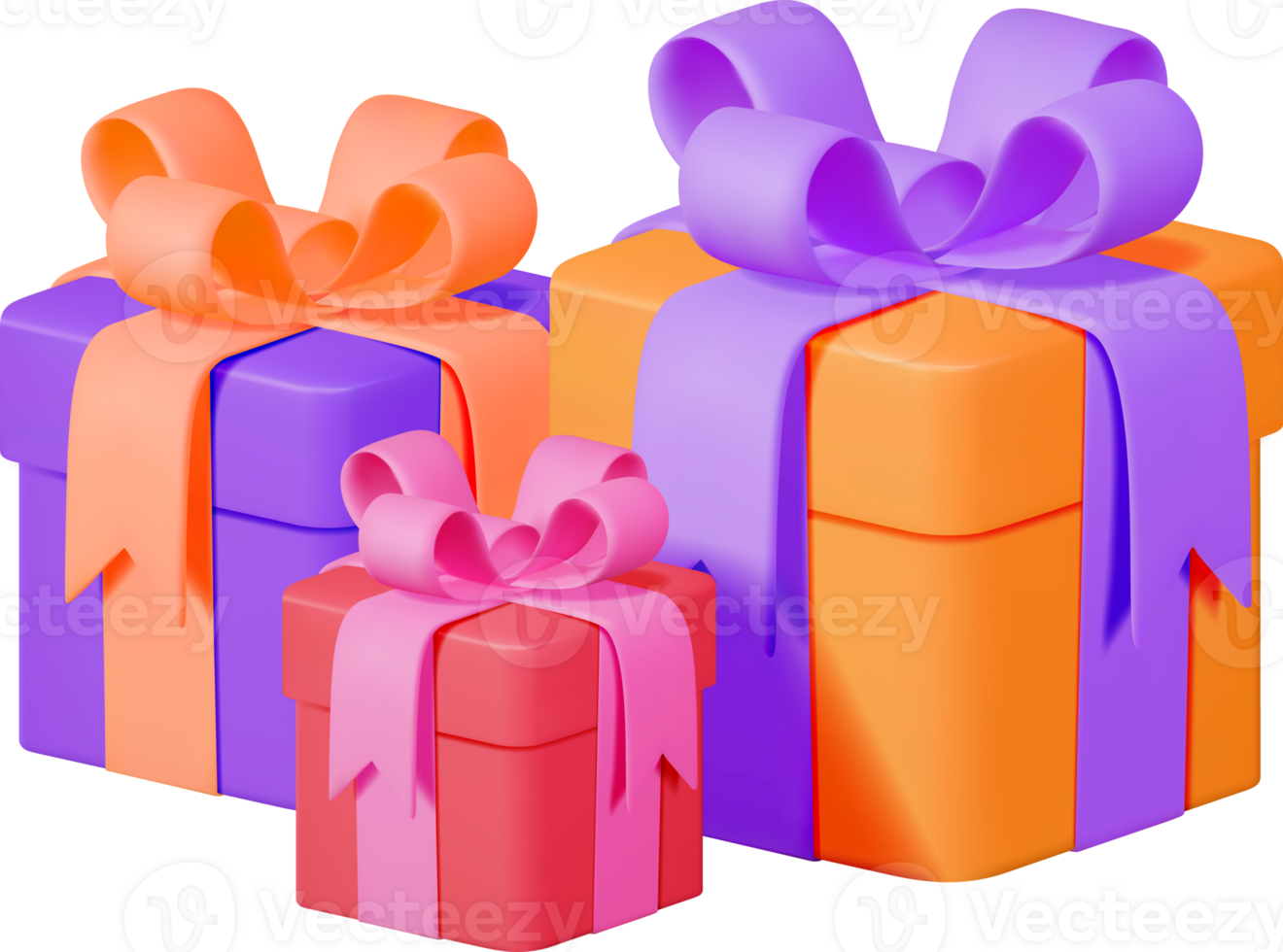 3D Gift Boxes Pile png