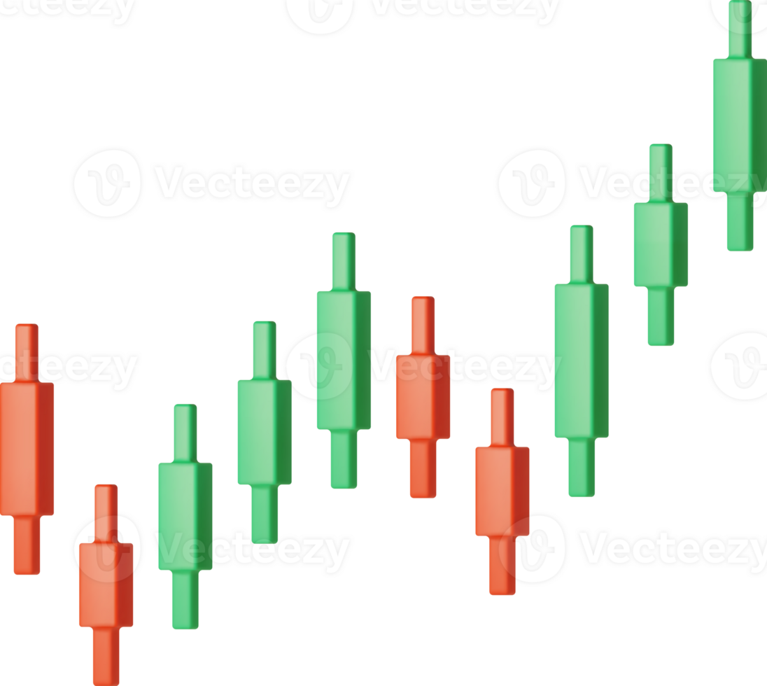 3D Growth Stock Diagram png