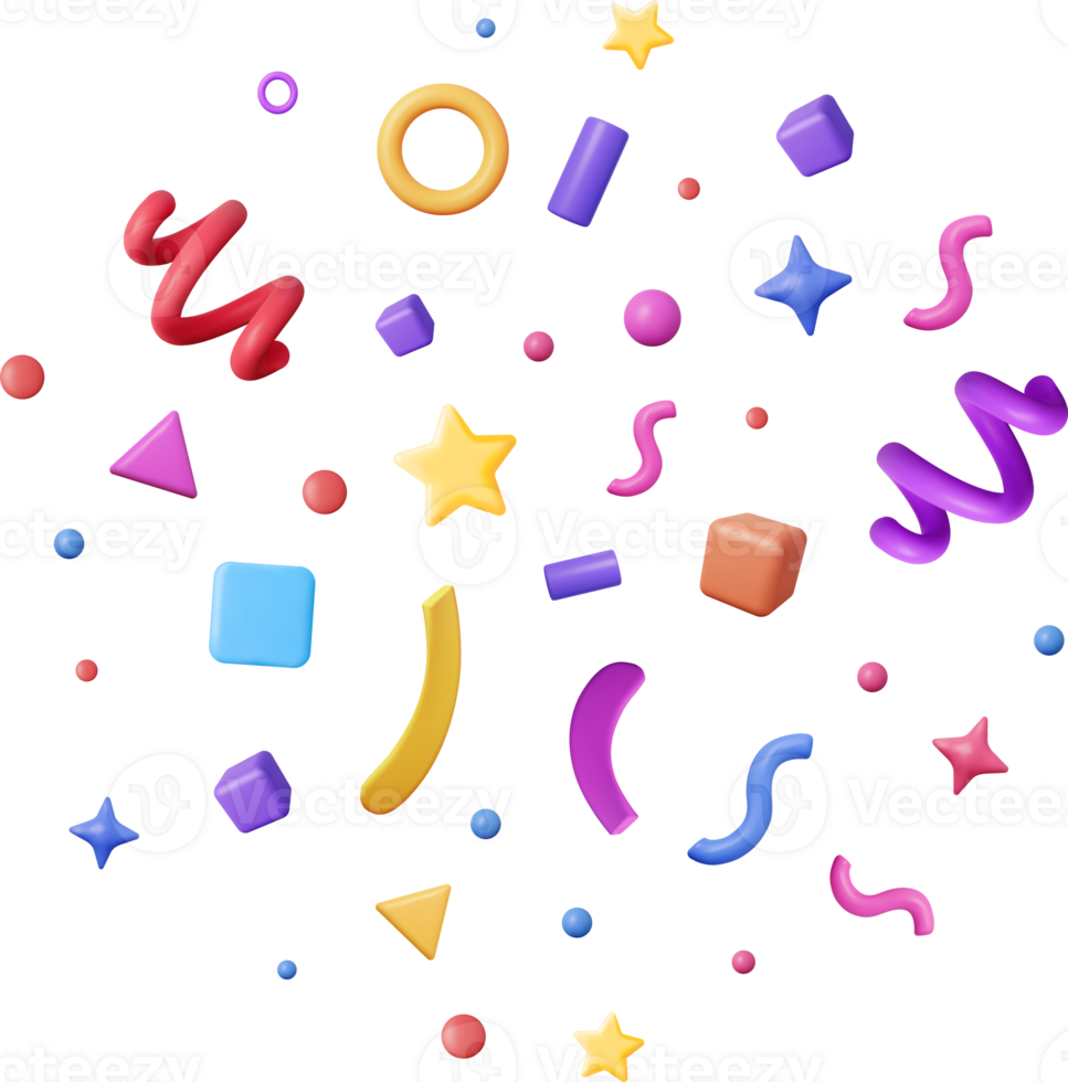3D Party Confetti png
