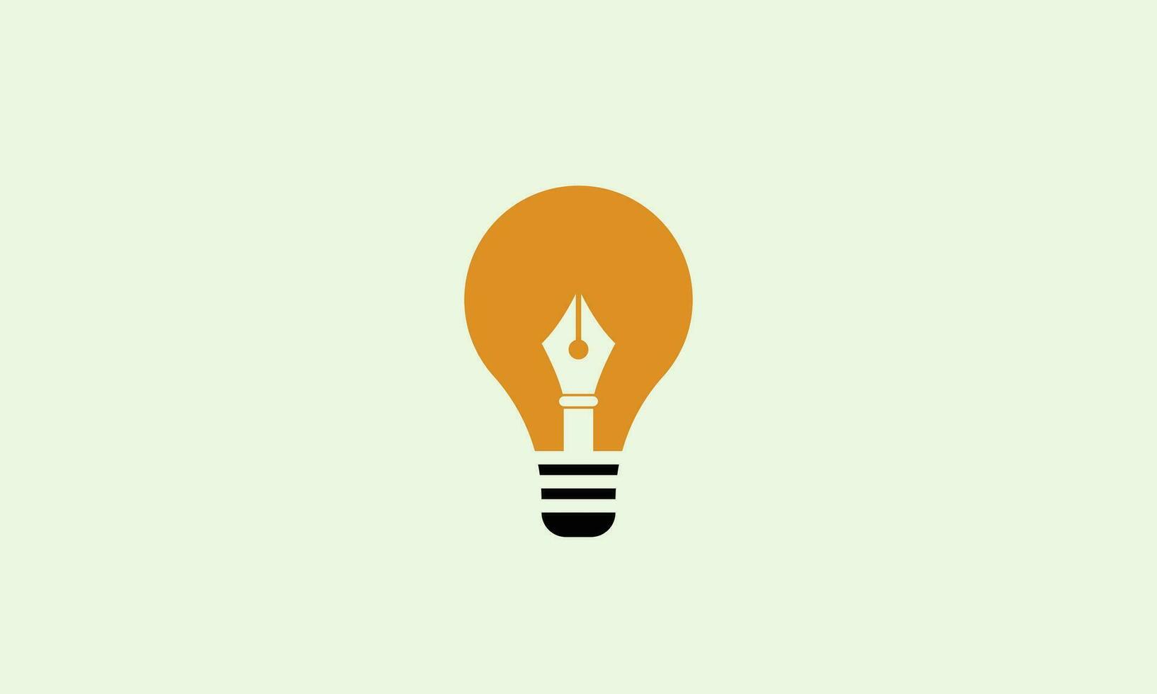 Black pen light bulb logo icon isolated. Pencil vector illustration. Sign of creativity. Creative idea symbol.