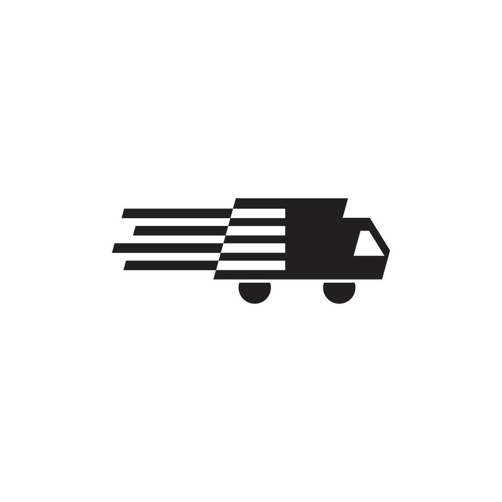 Fast vehicle vector icon logo. Fast vehicle flat design icon logo.