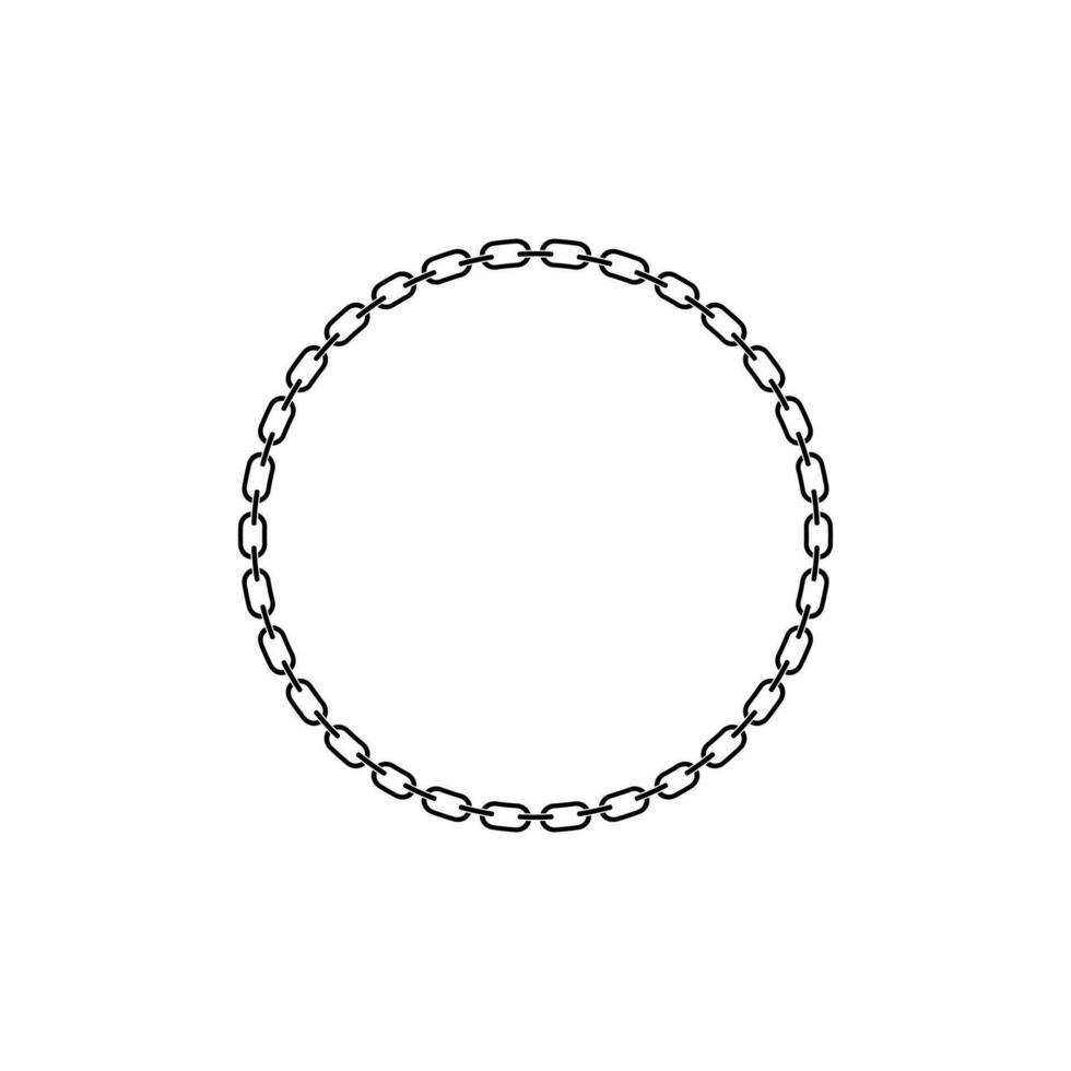 Chain frame round shape, Metal links repeat endlessly, Vector illustration isolated