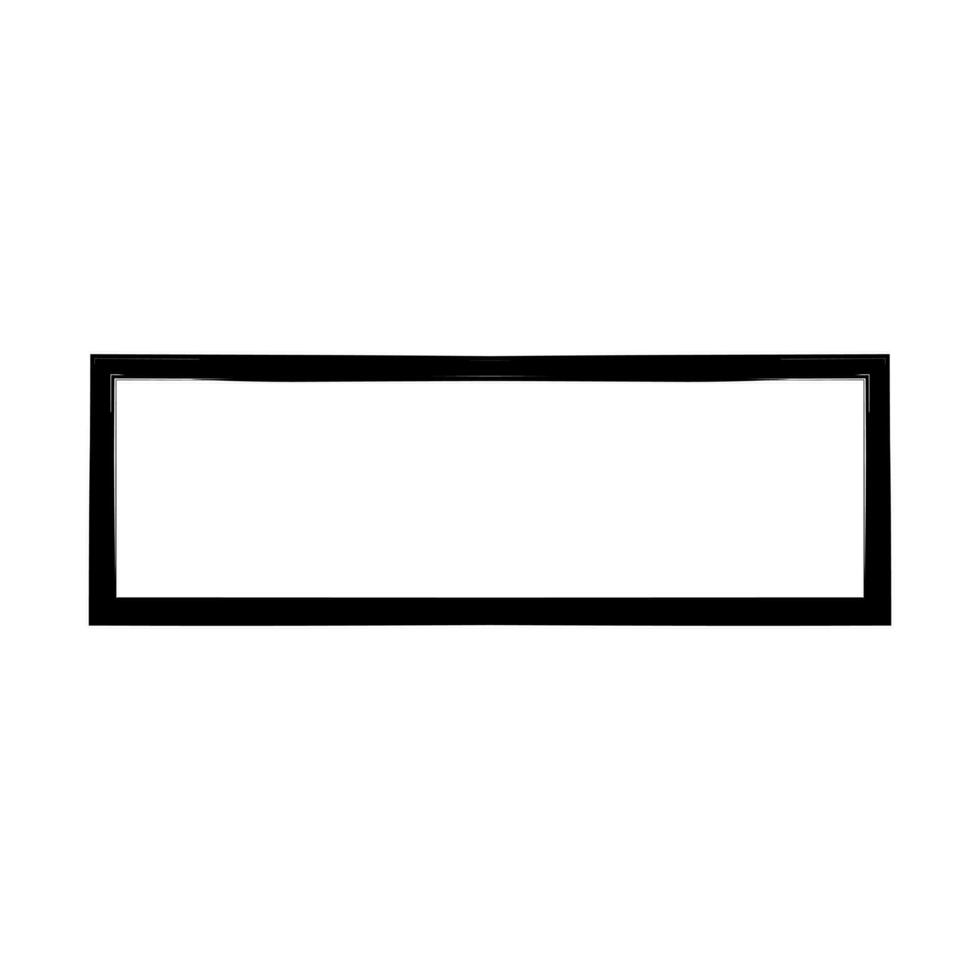 Grunge rectangular frame stamp. Ink empty black box. Rectangular border. Vector illustration isolated on white background