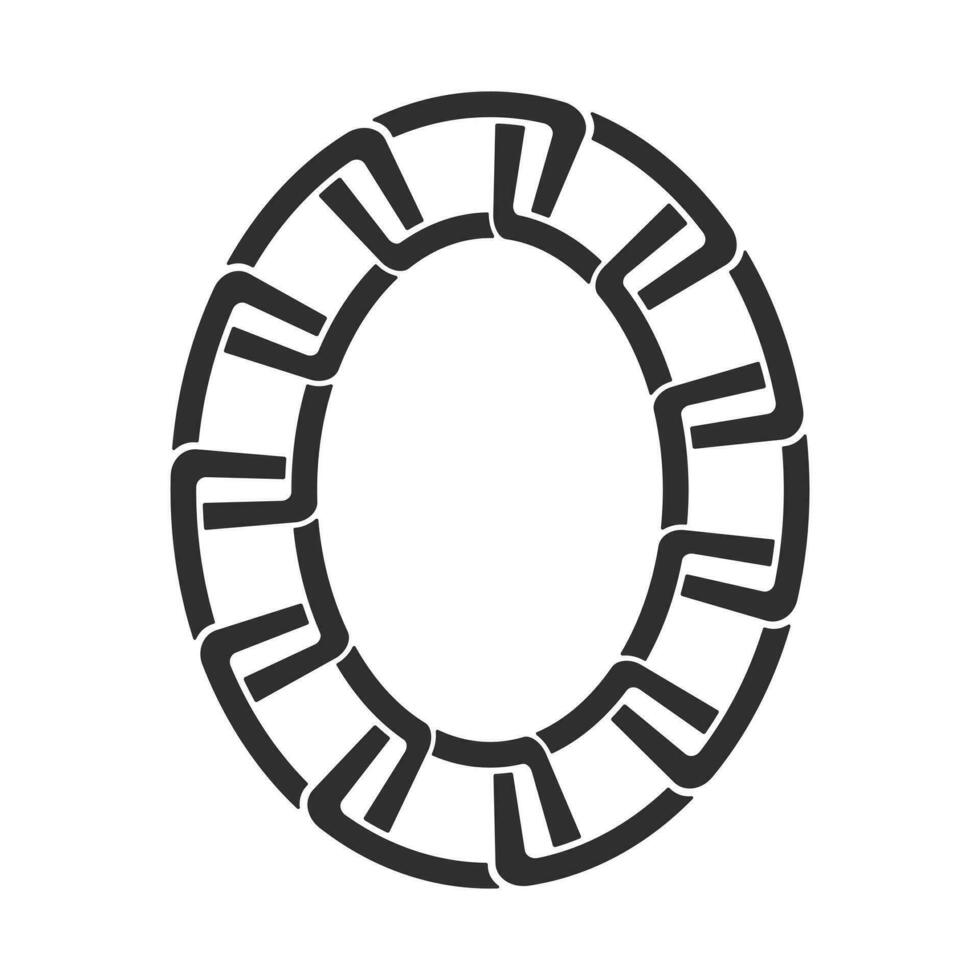 cadena marco redondo forma, metal Enlaces repetir sin cesar, vector ilustración aislado