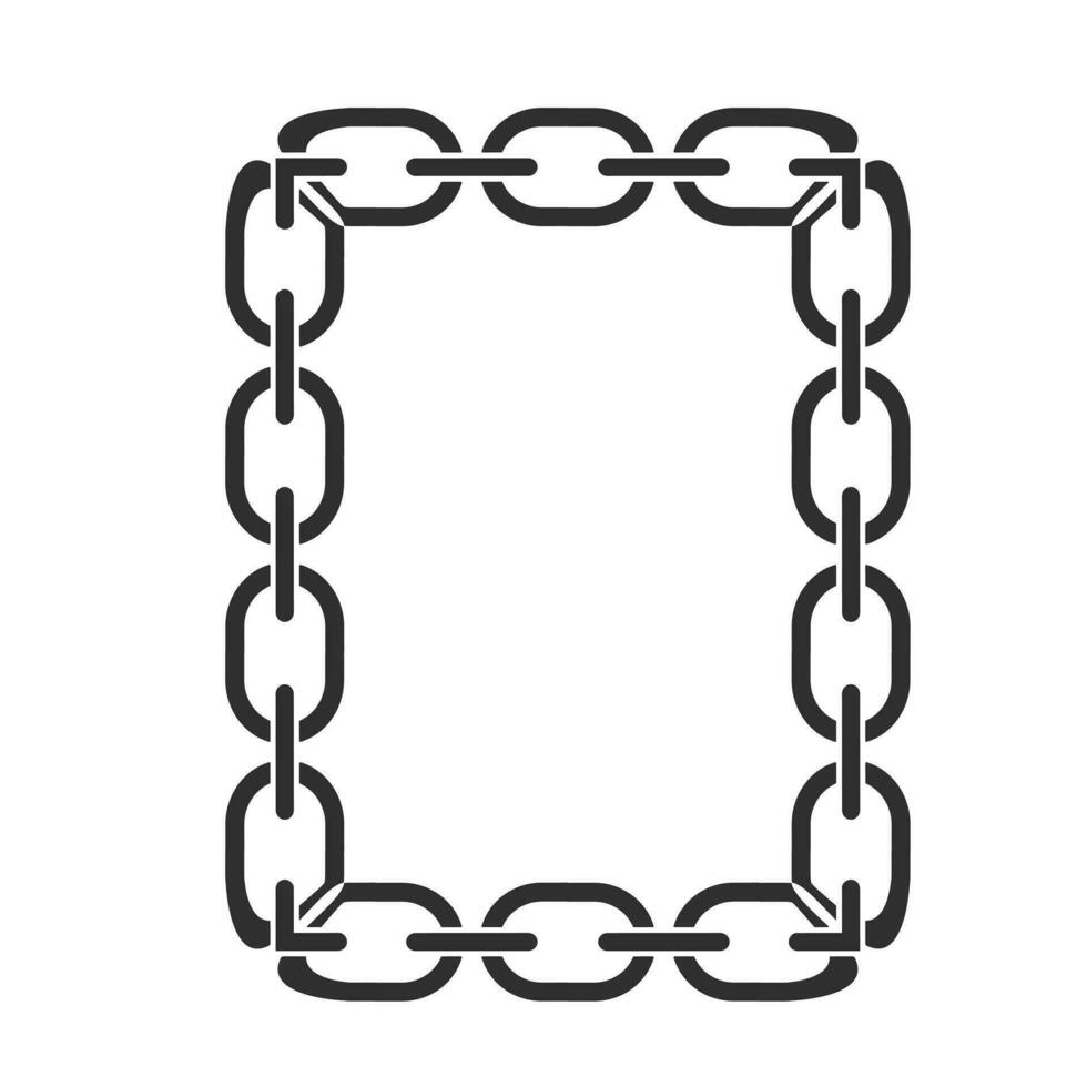 cadena marco de rectangular forma, metal Enlaces repetir sin cesar, vector ilustración aislado