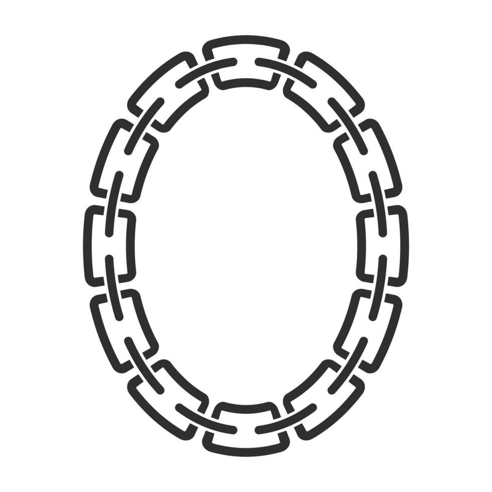 Chain frame round shape, Metal links repeat endlessly, Vector illustration isolated