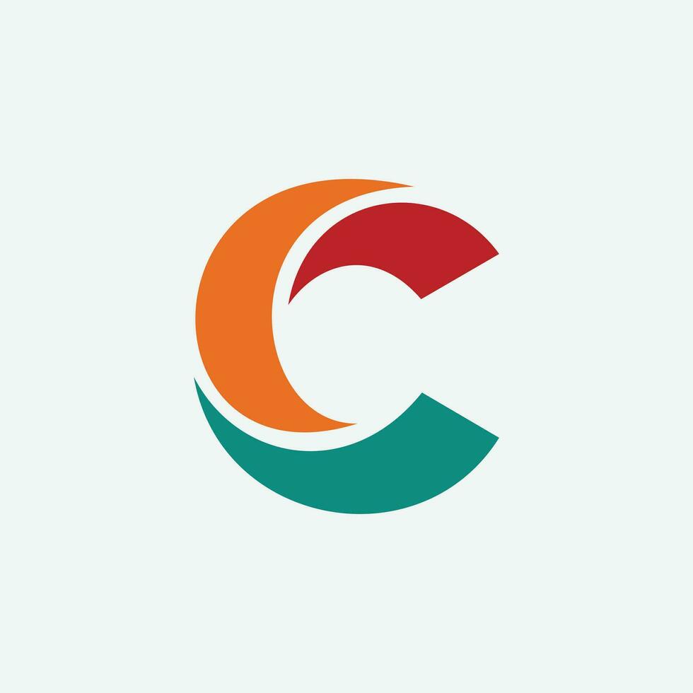 C logo shape letter moon vector