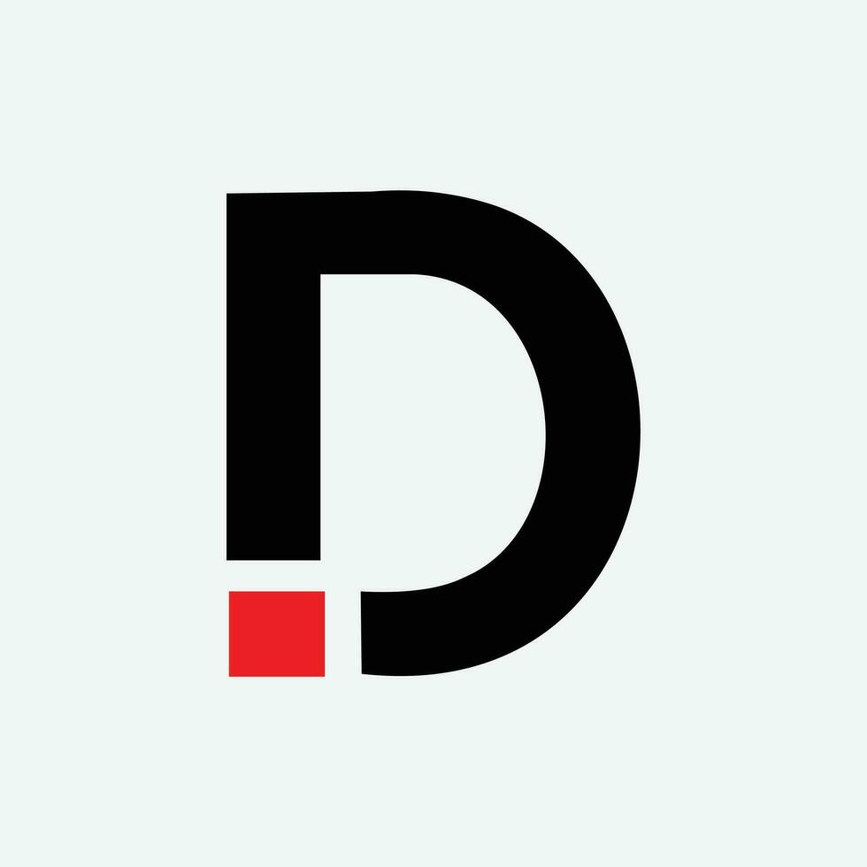 D lette logo design vector