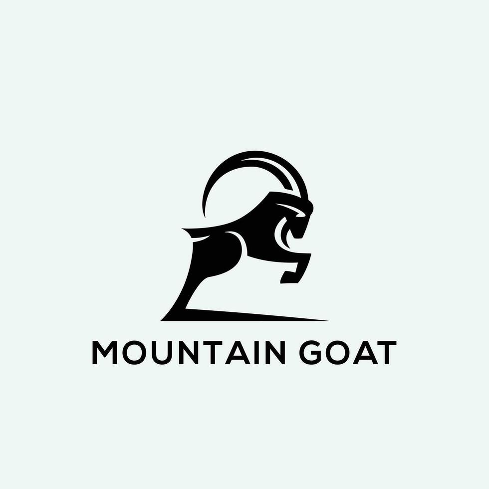 montaña cabra logo vector