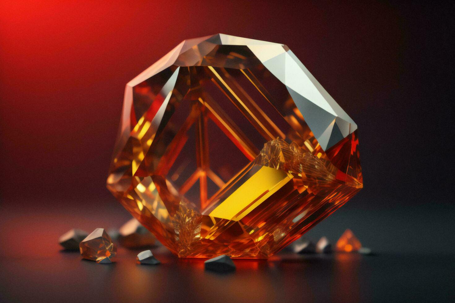 AI generated Beautiful diamond on a dark background. generative ai photo