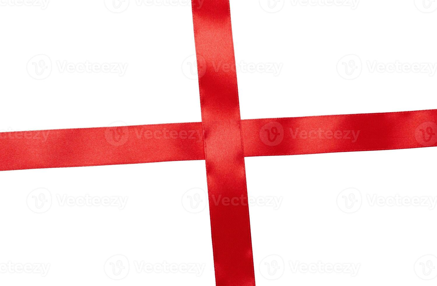 Crossed red textile ribbons, gift wrapping photo