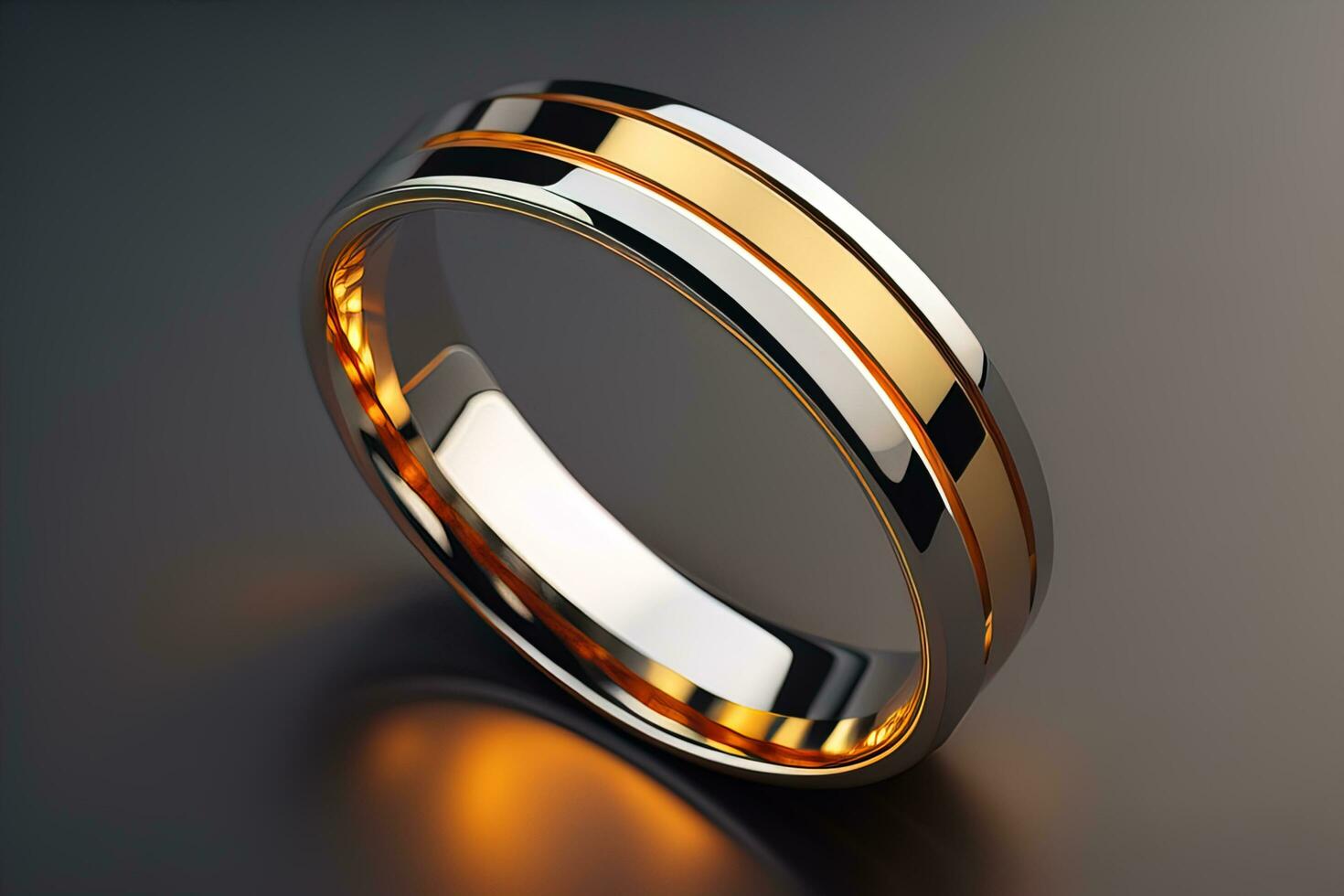 AI generated Wedding ring on a black background. generative ai photo