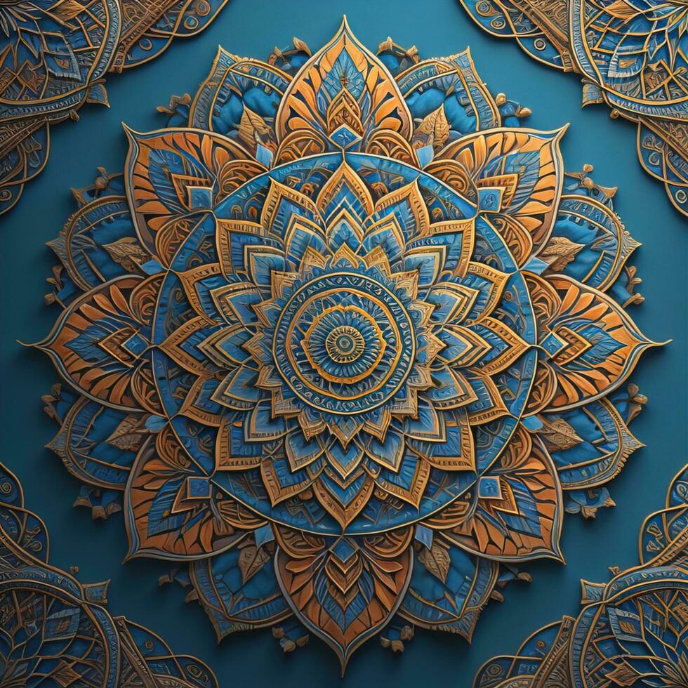 AI generated Mandala pattern. Vintage decorative elements. Hand drawn oriental background. ai generative photo