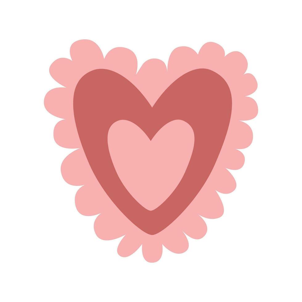 Vector illustration. Lacy heart isolated on white background