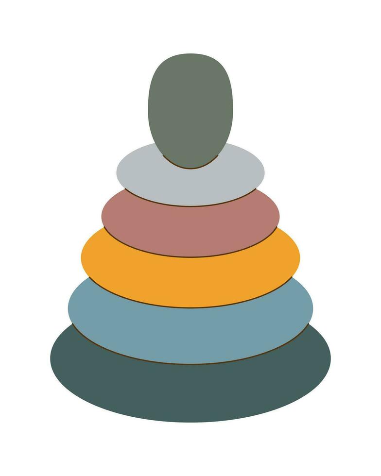 Baby toy pyramid isolated on a white background. vector