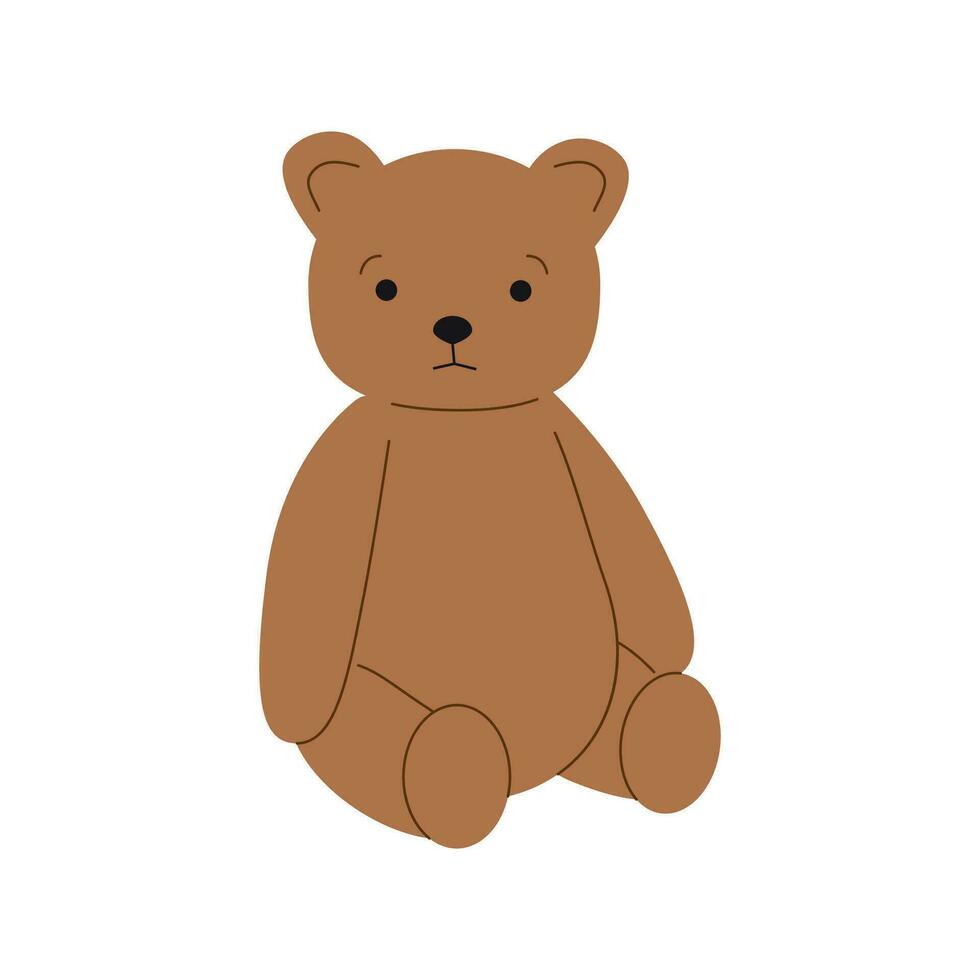 linda bebé juguete, osito de peluche oso. aislado en blanco antecedentes. vector