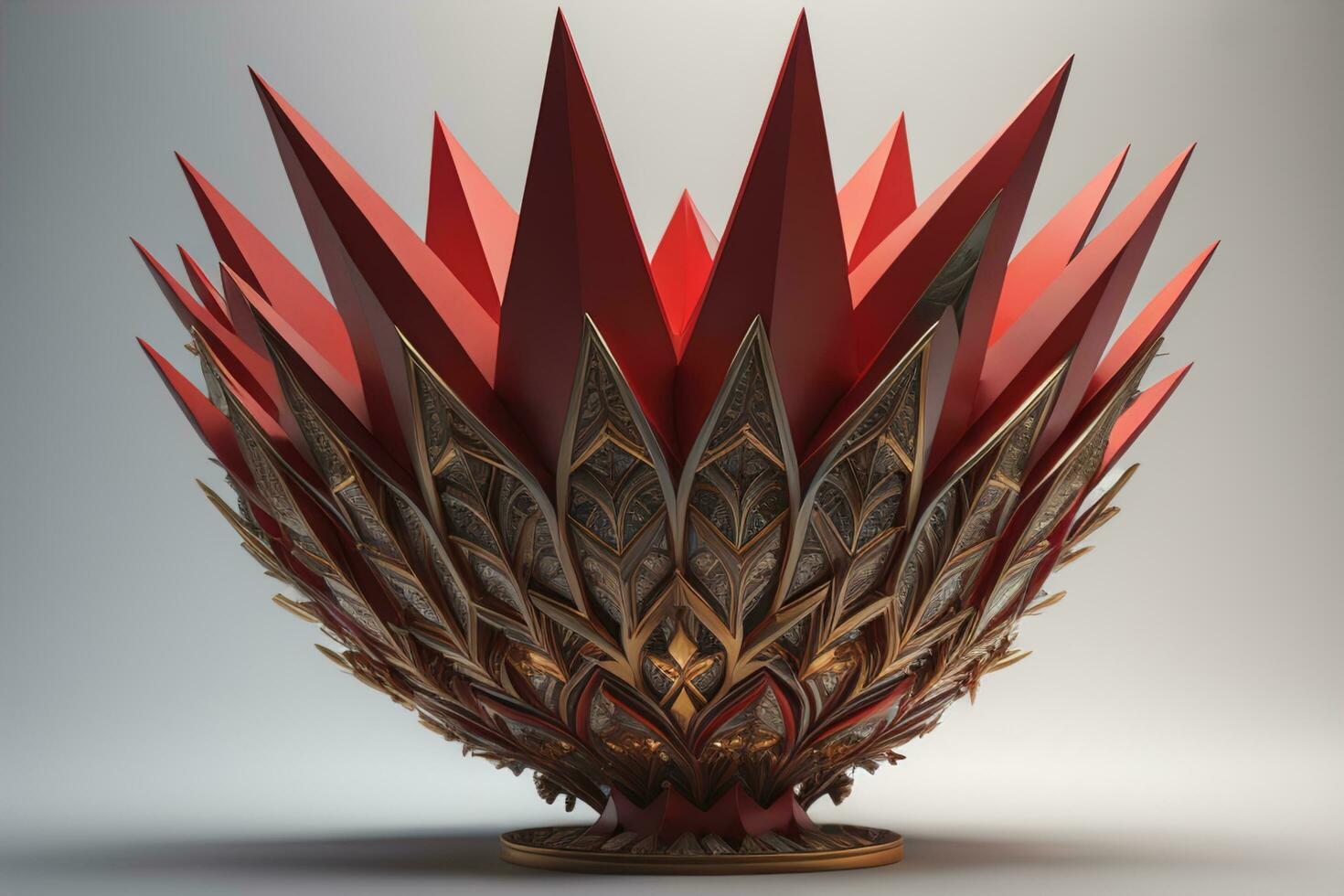 AI generated abstract geometric composition in red and black colors. generative ai photo