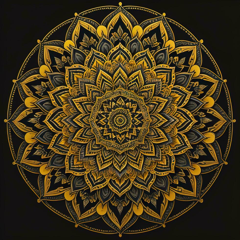 AI generated Mandala. Round Ornament Pattern. Vintage decorative elements. Hand drawn background. Islam, Arabic, Indian, ottoman motifs. generative ai photo