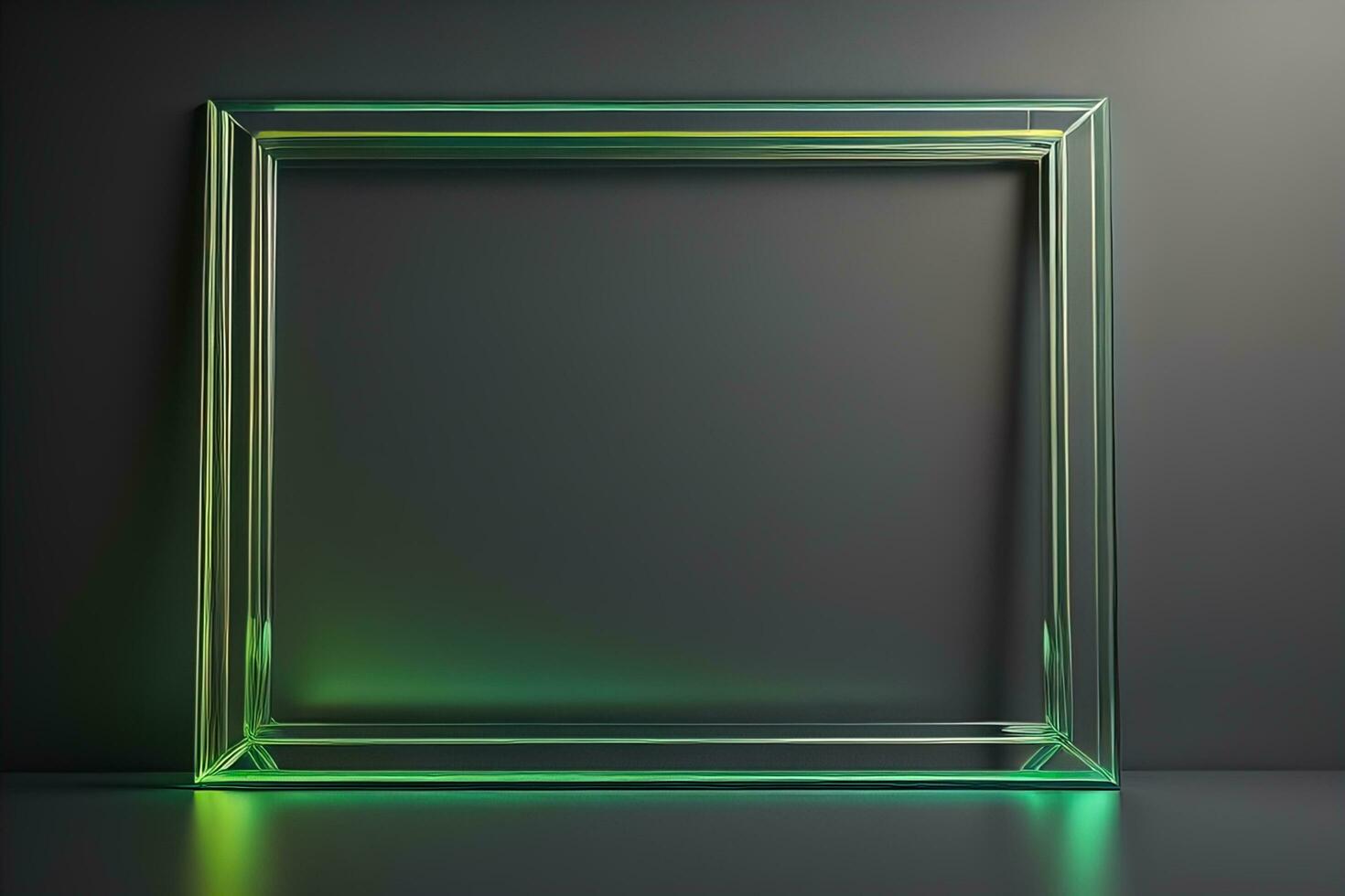 AI generated Glass picture frame on a solid color background. ai generative photo
