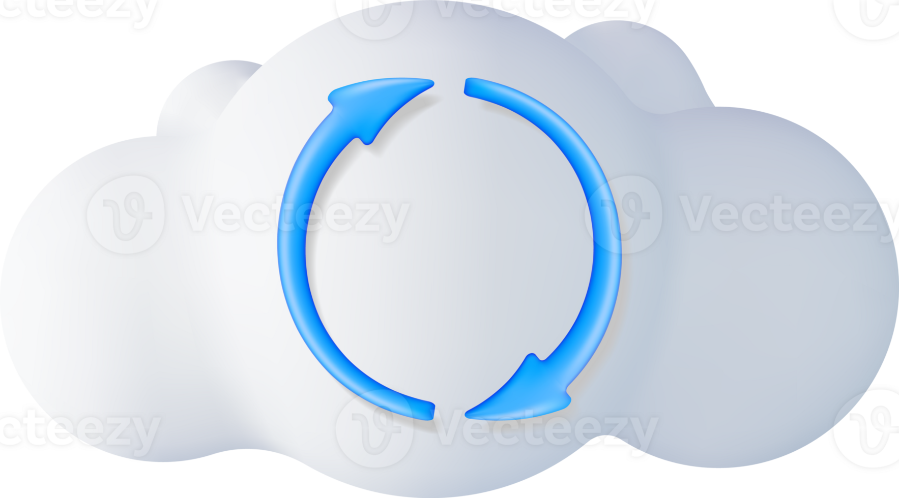 3D Cloud with File Sync Icon png